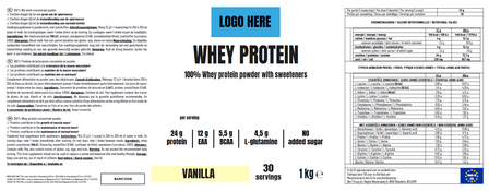 Start your brand - whey protein - 1 kg vanilla