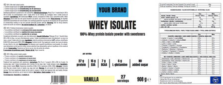 Start your brand - whey isolate - 908g vanilla