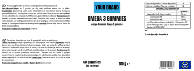 White label Omega 3 gummies